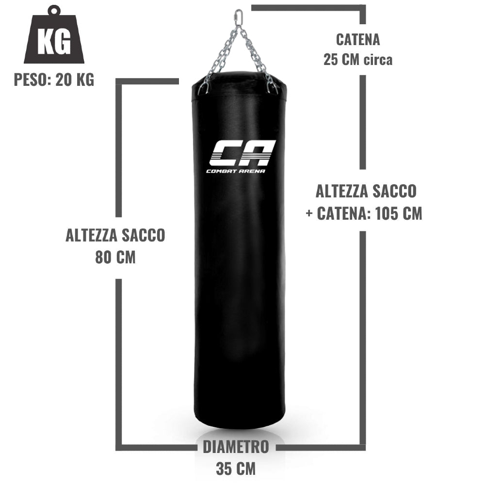 Sacco da boxe Combat Arena Training PRO 20 Kg Nero