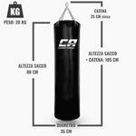 Sacco da boxe Combat Arena Training PRO 20 Kg Nero-Combat Arena