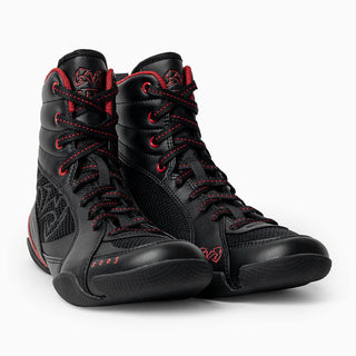 Scarpe da boxe RSX-Guerrero Deluxe Nero-rosso-Combat Arena