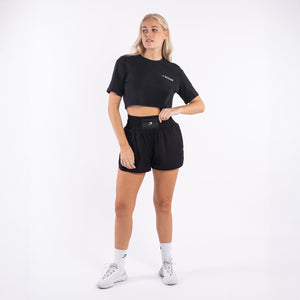 T-shirt donna Boxraw We Don't Play Boxing Crop Nero-Combat Arena