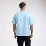 T-shirt Boxraw Lineal Oversize Azzurro