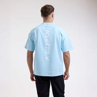 T-shirt Boxraw Lineal Oversize Azzurro