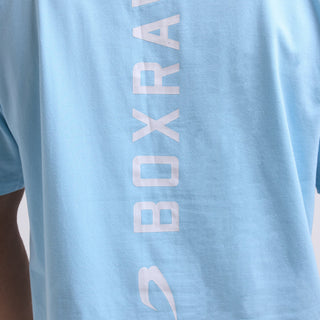 T-shirt Boxraw Lineal Oversize Azzurro
