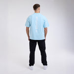 T-shirt Boxraw Lineal Oversize Azzurro