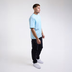 T-shirt Boxraw Lineal Oversize Azzurro