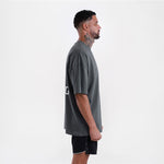 T-shirt Boxraw We Don't Play Boxing Oversize Grigio-rosa