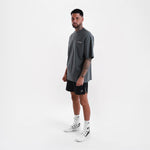 T-shirt Boxraw We Don't Play Boxing Oversize Grigio-rosa