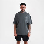 T-shirt Boxraw We Don't Play Boxing Oversize Grigio-rosa