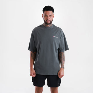 T-shirt Boxraw We Don't Play Boxing Oversize Grigio-rosa