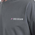 T-shirt Boxraw We Don't Play Boxing Oversize Grigio-rosa