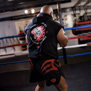 Felpa smanicata Venum x Mike Tyson Tiger con cappuccio Nero