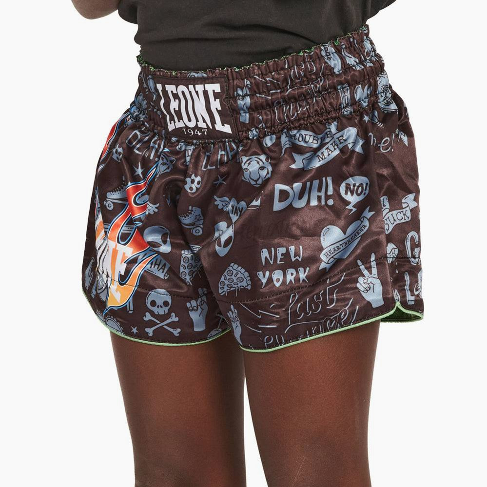 Pantaloncini bambino kick-thai Leone Flames ABJ20-Combat Arena