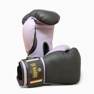 Guantoni Di Nardo con velcro 14 Oz Nero-lilla