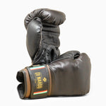 Guantoni Di Nardo con velcro 16 Oz Marrone-nero-argento